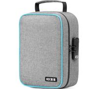 OZCHIN Sac anti-odeurs avec serrure à combinaison pour pipe à tabac, organiseur de fichiers, boîte à médicaments, sac de rangement inodore, excellent cadeau pour un ami (gris, L)