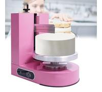 OzcNykt Machine à glacer Les gâteaux, étaleur de crème Automatique avec Vitesse réglable de 60 à 320 TR/Min, écran LCD, pour gâteaux Ronds de 10 à 30 cm, équipement de Boulangerie Professionnel Pink