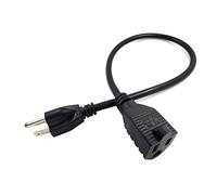 OZDMCR Rallonge électrique USA 3 Prong fiche mâle à Femelle Socket Extension câble américain NEMA 5-15P Cordon d'alimentation 5-15R 0.5m / 1m / 2m/ 3.0m / 5m Rallonge électrique(0.5m)