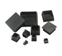 OZDTLP Bouchon de Tube carré Noir, 10 pièces, Embout de Tube en Plastique, Insertion coulissante, Bouchon d'extrémité d'obturation 10/15/20/25/30/38/40/45/50/60/80/100mm(16x16mm 10pcs)