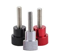 OZDTLP Lot de 2 vis moletées en Alliage d'aluminium et Acier Inoxydable, Rouge, Noir, Blanc, M3, M4(Black,M4x20-D12x20)