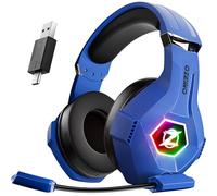 Ozeino Casque Gaming, Casque Gamer sans Fil avec Micro, Latence Inférieure à 25ms, Clé USB et Type C à Double Extrémité Casque Gaming sans Fil, Casque Gamer Compatible avec PC, Ps5, Ps4, Switch