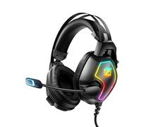 Ozeino Casque Gaming pour Ps5 Ps4 PC Xbox Switch, Casque Gamer à réduction de Bruit avec Micro, Lumière RGB, Serre-tête à Suspension Auto-Ajustable, Casque Jack 3.5mm