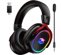 Ozeino OW310 Casque Gaming sans Fil pour PS5, PS4, PC, 7.1 Son Surround, Micro Détachable à Réduction de Bruit, 35H d'Autonomie, Haut-Parleur de 50mm, Lumière RGB, Casque Ultra-Léger de 250g, Nior
