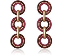 Ozel Boucles d'oreilles pendantes en bois naturel et acrylique pour femme - Bijoux géométriques - Marron, noir, rouge magent, vert olive, blanc beige, Bois Zinc Bois Acétate de cellulose Zinc, Pas de
