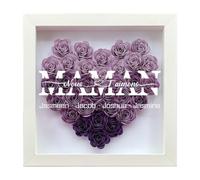 Ozinna Cadeau de Fête des Mères pour Maman Grand-mère,Cadre De Boîte D'ombre Rose Eternelle Personnalisé avec Nom,Cadre d'ombre de Mémoire Boîtes D'affichage D'ombres Idee Cadeau Anniversaire Femme
