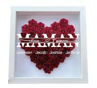 Ozinna Cadeau de Fête des Mères pour Maman Grand-mère,Cadre De Boîte D'ombre Rose Eternelle Personnalisé avec Nom,Cadre d'ombre de Mémoire Boîtes D'affichage D'ombres Idee Cadeau Anniversaire Femme