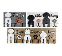 Ozinna Support mural pour laisse de chien personnalisé pour laisse de chien - Support mural pour entrée, ferme, articles de rangement pour chiens - Nom personnalisé, race et couleur (Style 1)