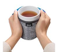 Ozio Tasse Chauffe Main, Tasse Céramique Grès Recouverte Doublure Laine, Mugs Cappuccino, Chauffe Main, Tasse Lait, Thé, Tisane, Grand Tasse Petit Déjeuner, Cadeaux Originaux, 400ml, Tama, Bleu