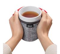 Ozio Tasse Chauffe Main, Tasse Céramique Grès Recouverte Doublure Laine, Mugs Cappuccino, Chauffe Main, Tasse Lait, Thé, Tisane, Grand Tasse Petit Déjeuner, Cadeaux Originaux, 400ml, Tama, Rouge