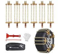 Oziral Chaînes à Neige 6 Pièces - Design 3 Barres pour une Adhérence Améliorée - Facile à Installer et Durable pour Pneus de 195-265 mm