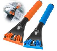 Oziral Pack de 2 Grattoirs à Glace pour Voiture - Bleu et Orange - Poignée Ergonomique, Lame Large et Sécurisée - Dégivreur et Gratte Vitre Efficace - Accessoire Auto Hiver Essentiel