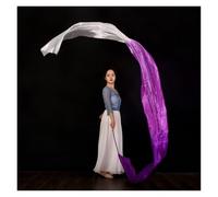 OZLCUA Banderole de Danse en Polyester à Fleurs, Rubans Gymnastique Rythmique, Spectacles Artistique, Adoration, louange, bannière prophétique(Purple White)