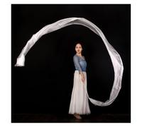 OZLCUA Banderole de Danse en Polyester à Fleurs, Rubans Gymnastique Rythmique, Spectacles Artistique, Adoration, louange, bannière prophétique(White)