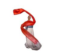 OZLCUA Banderole de Danse en Polyester à Fleurs, Rubans Gymnastique Rythmique, Spectacles Artistique, Adoration, louange, bannière prophétique(White Red)