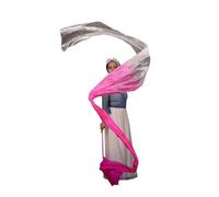 OZLCUA Banderole de Danse en Polyester à Fleurs, Rubans Gymnastique Rythmique, Spectacles Artistique, Adoration, louange, bannière prophétique(Rose White)