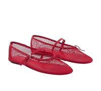 OZLCUA Chaussures en Maille à Bout Rond for Femmes, Ballerines ajourées résille d'été avec Sangle Boucle, élégantes, Douces et Respirantes