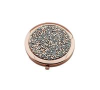 OZLCUA Compact Mirror Exquisite Makeup Tools Round Portable Folding Put in Pocket Double-Sided Mirror(Rose Gold)