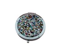 OZLCUA Compact Mirror Exquisite Makeup Tools Round Portable Folding Put in Pocket Double-Sided Mirror(Multicolor)