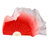 OZLCUA Eventail Tissu Paire De Voiles D'éventail Danse, 2 Pièces, Cercle, Accessoires Spectacle D'entraînement Danseuse en Soie Véritable(Color 11,2pcs Right -2 People)