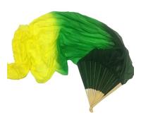 OZLCUA Eventail Tissu Voile de Soie Danse du Ventre, véritable Long éventail, Accessoires Performance Danseuse, Banderole Drapeau louange d'église(Color 17,230cm)