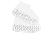 OZLCUA Housses Pour Bottes De Pluie Couvre-chaussures imperméables en Silicone, 2 pièces, antidérapants, for l'extérieur, couverture réutilisable for les jours de pluie(White,L (40-45))