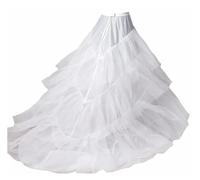 OZLCUA Jupon Blanc à Longue traîne for Robes de soirée de Mariage, Jupon à 3 cerceaux en Crinoline