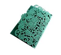 OZLCUA Lot de 25 ou 50 cartes d'invitation de mariage découpées au laser, à trois volets, en dentelle, for mariage, anniversaire, fête, cadeaux(Green,50pcs)