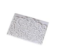 OZLCUA Lot de 25 ou 50 cartes d'invitation de mariage découpées au laser, à trois volets, en dentelle, for mariage, anniversaire, fête, cadeaux(White,25pcs)