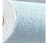 OZLCUA Papier Peint Thermique 3D Self-Adhesive Linen Waterproof Insulation Wallpaper Roughcast Room Wall Decoration Bedroom TV Background Sticker(White-blue,50cmX10m)