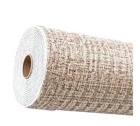 OZLCUA Papier Peint Thermique 3D Self-Adhesive Linen Waterproof Insulation Wallpaper Roughcast Room Wall Decoration Bedroom TV Background Sticker(Flax brown,50cmX10m)