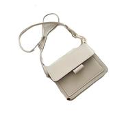 OZLCUA Petit sac à bandoulière en cuir PU léger for femmes, main rabat, bourse de voyage d'été for(White)