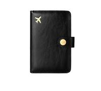 OZLCUA Porte-Passeport blindé en Cuir PU de Couleur Unie, Portefeuille for Cartes crédit, Multifonction, Portable, for Billets(Black)