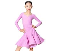 OZLCUA Règles de danse latine Compétition Robe Filles Professionnelle Jupe Standard Internationale(Color-02,130)