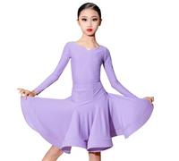 OZLCUA Règles de danse latine Compétition Robe Filles Professionnelle Jupe Standard Internationale(Purple,160)