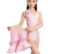 OZLCUA Robe de danse latine professionnelle for filles, tenue salon, rumba, cha, samba, pratique(140cm)