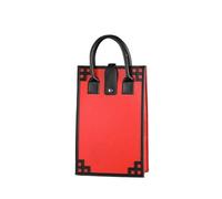 OZLCUA Sacs d'emballage de vin XRed, Emballage Cadeau, boîtes en Cuir, Sac for Bouteille Simple ou Double, Sac à Main de Luxe(Red)
