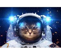 OZLHSP Jeux Puzzle 500 pièces Chats Cosmonautes Animaux 52x38cm