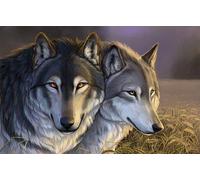 OZLHSP Puzzle 1500 pièces Enfant Animaux de la Famille des Loups 87x57cm