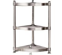 OZLMBERN 304 Stainless Steel Kitchen Corner Shelf Multifunctional Tripod Corner Storage Rack Bathroom Triangle Cookware Rack(Medium)
