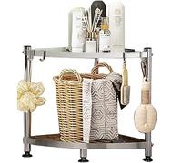 OZLMBERN 304 Stainless Steel Kitchen Corner Shelf Multifunctional Tripod Corner Storage Rack Bathroom Triangle Cookware Rack(Small)