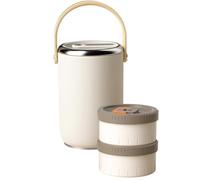 OZLMBERN 304 Stainless Steel Vacuum Insulated Pot Multi-layer Lunch Box Portable Sealed Bucket for Office Workers(2000ml)