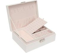 OZLMBERN Boîte à bijoux avec serrure à Double couche, boîte à bijoux de mode, boîte de rangement pour boucles d'oreilles, boîte à bijoux faite à la main