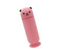 OZLMBERN Little Bear Silicone Pen Holder with Retractable Suction Cup Round Cute Children's Student Pen Case(A)