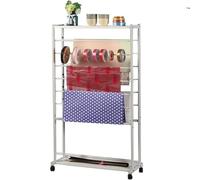 OZLMBERN Présentoir à Rubans en Fer Double Face for Emballage de Magasin de Fleurs, présentoir à Papier, écharpe en Tissu, présentoir à écharpes, étagère(A)