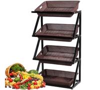OZLMBERN Shelves Vegetable Shelves Display Cabinets Storage Shelves Fresh Fruits and Vegetables Multi-Layer Shelves(A,Small)