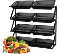 OZLMBERN Shelves Vegetable Shelves Display Cabinets Storage Shelves Fresh Fruits and Vegetables Multi-Layer Shelves(C,Small)