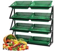 OZLMBERN Shelves Vegetable Shelves Display Cabinets Storage Shelves Fresh Fruits and Vegetables Multi-Layer Shelves(B,Medium)