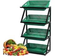 OZLMBERN Shelves Vegetable Shelves Display Cabinets Storage Shelves Fresh Fruits and Vegetables Multi-Layer Shelves(A,Medium)