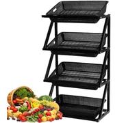 OZLMBERN Shelves Vegetable Shelves Display Cabinets Storage Shelves Fresh Fruits and Vegetables Multi-Layer Shelves(B,Small)